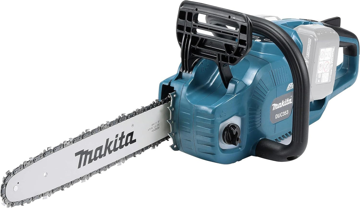 Makita Kettingzag DUC353Z Accu-kettingzaag 2 x 18 V (zonder accu, 12 x 600 mm, zonder oplader), zwart, blauw