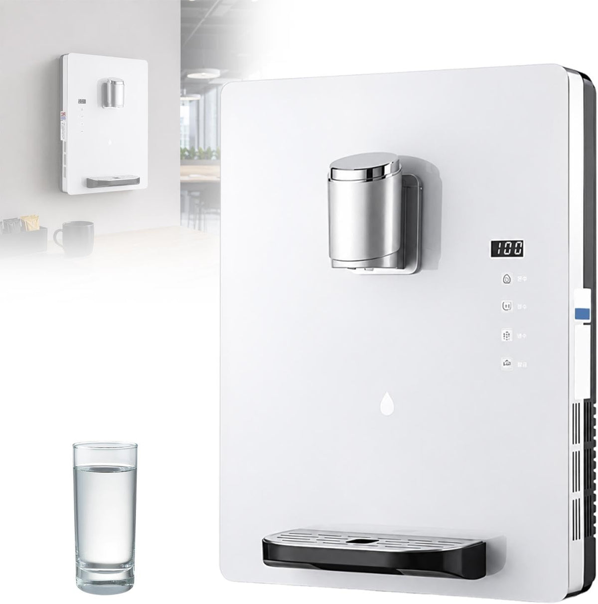 Vexytrron Waterdispenser Heetwaterdispenser, zonder Tank, Wandmodel, met Veiligheidsslot