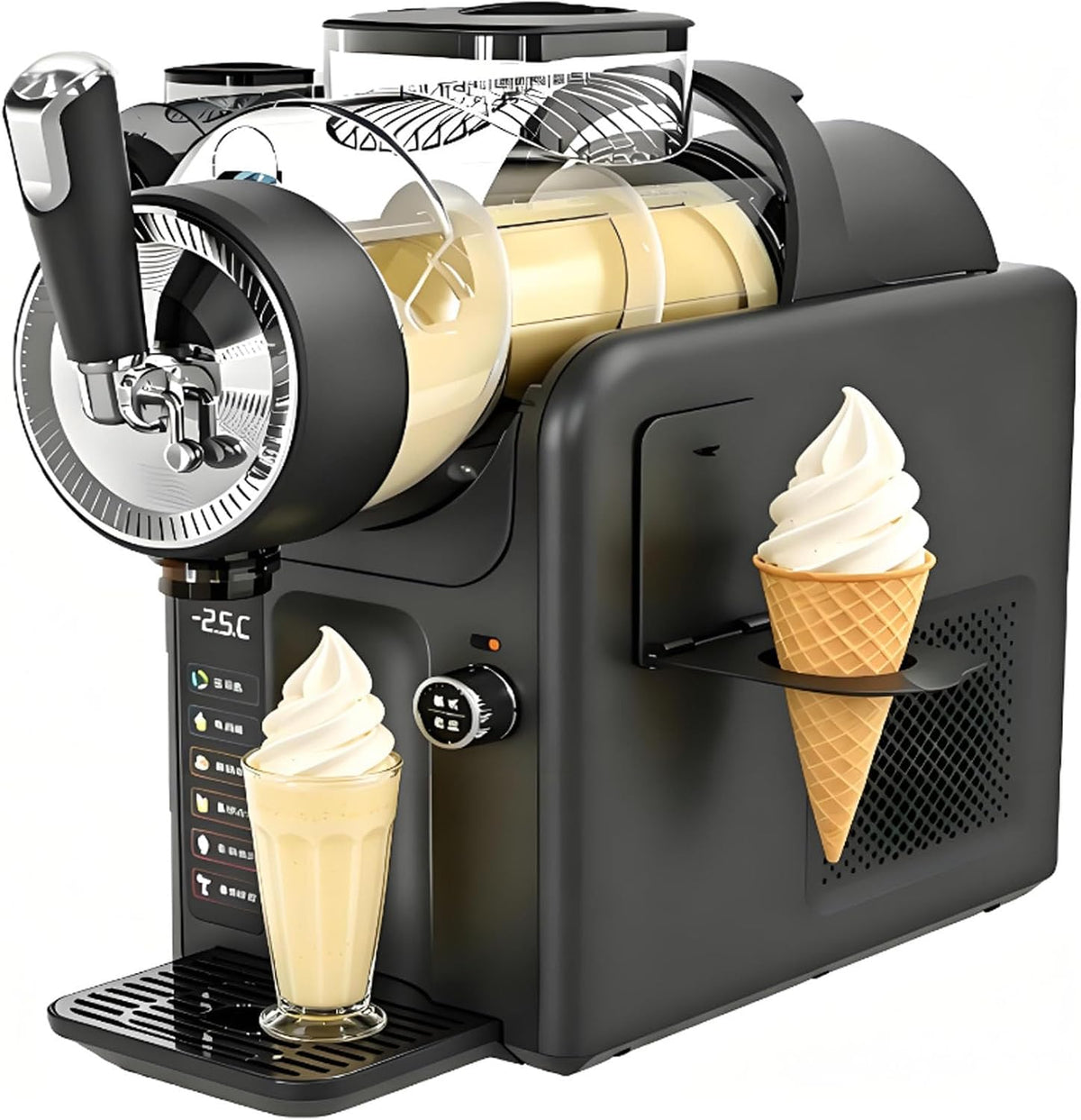 Ijsmachine smafoseedding Slushie Machine 2026, 12 Uur Continue Koeling, In-1 Slushmachine, Met 360° Gelijkmatige Menging, Voor Dranken En Cafés wit
