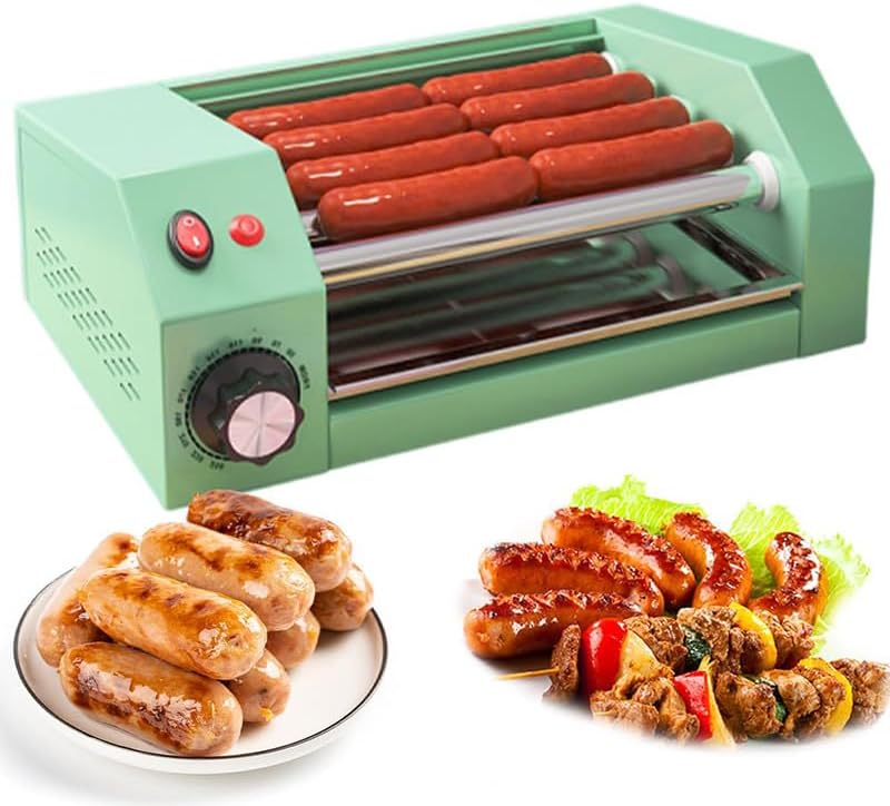 Hot dog machines Hotdog Roller Machine, roestvrij staal aanrecht hotdog warmer, met temperatuurregeling -, voor hotdogs, eierrollen en worsten