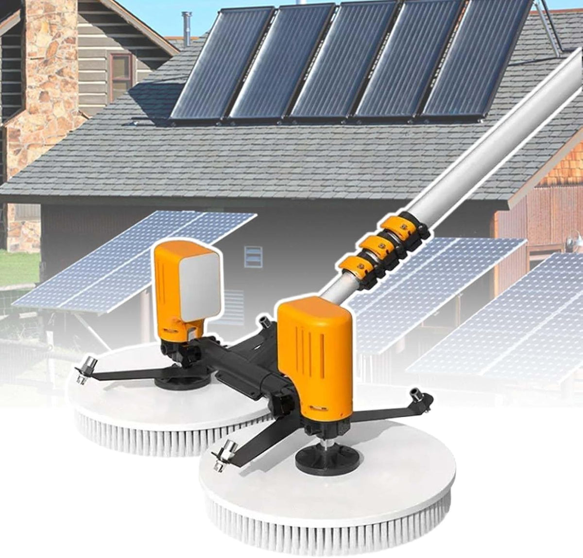 Zonnepanel Hcauynn Reinigingsmachine, Stanglengte: 5,5 M/7,5 M, Waterdicht Ip68, Battery-5.5m/18ft, Voor Zonnepanelen, Niveau