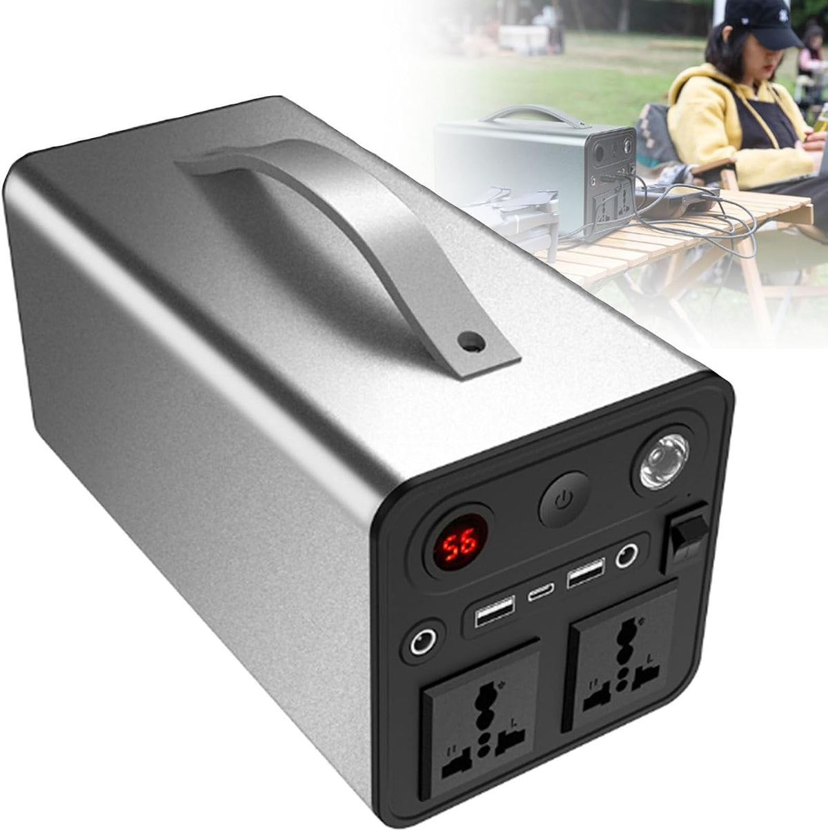 ZyKnaurral Aggregat Draagbare krachtcentrale, 300 W 90000 mAh mobiele kampeerkrachtcentrale, buitengenerator, met grote capaciteit, voor buiten