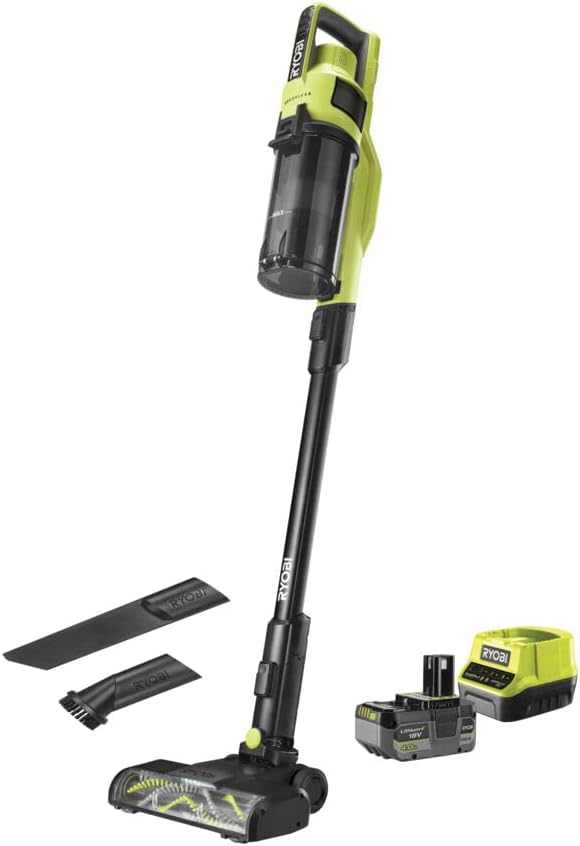 Steelstofzuiger Ryobi - 18 V draadloze stofzuiger, met 1 borstel en 1 spleetmondstuk (zonder accu en oplader), RSV18BL-0