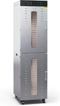 Klarstein Voedseldroger roestvrijstalen – 4000 W, 50–55 dB, 24-uurs timer, 40 roestvrijstalen trays, 2 droogkamers, 30–90 °C, 6 ventilatoren, ideaal