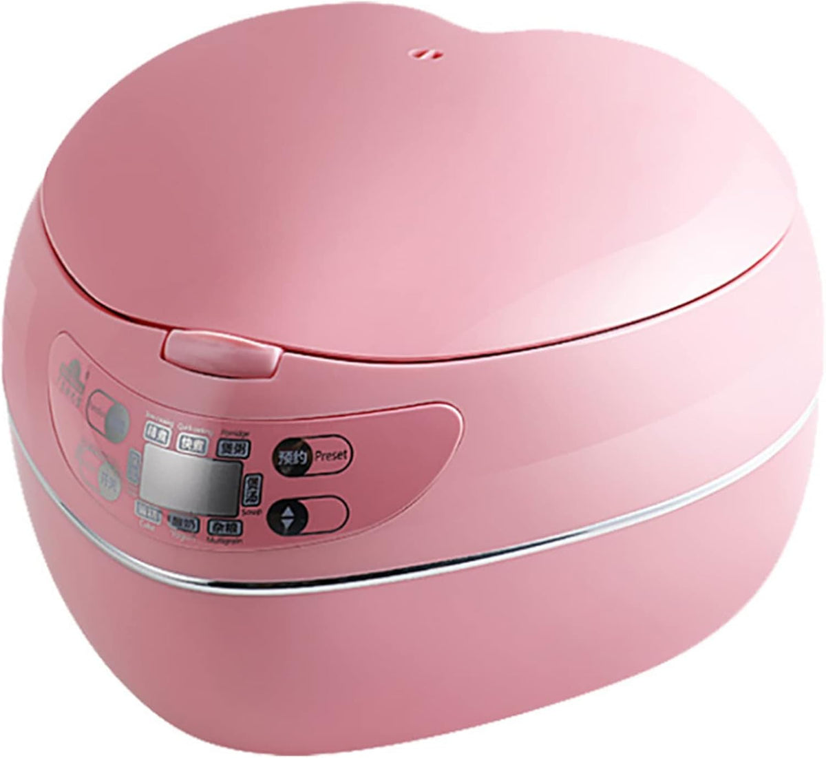 Rijstkoker 1.8L Hart, 300W Compacte Mini Pot, met Anti-aanbaklaag, Auto Warm houden, voor kleine familie, slaapzaal, gemakkelijk schoon