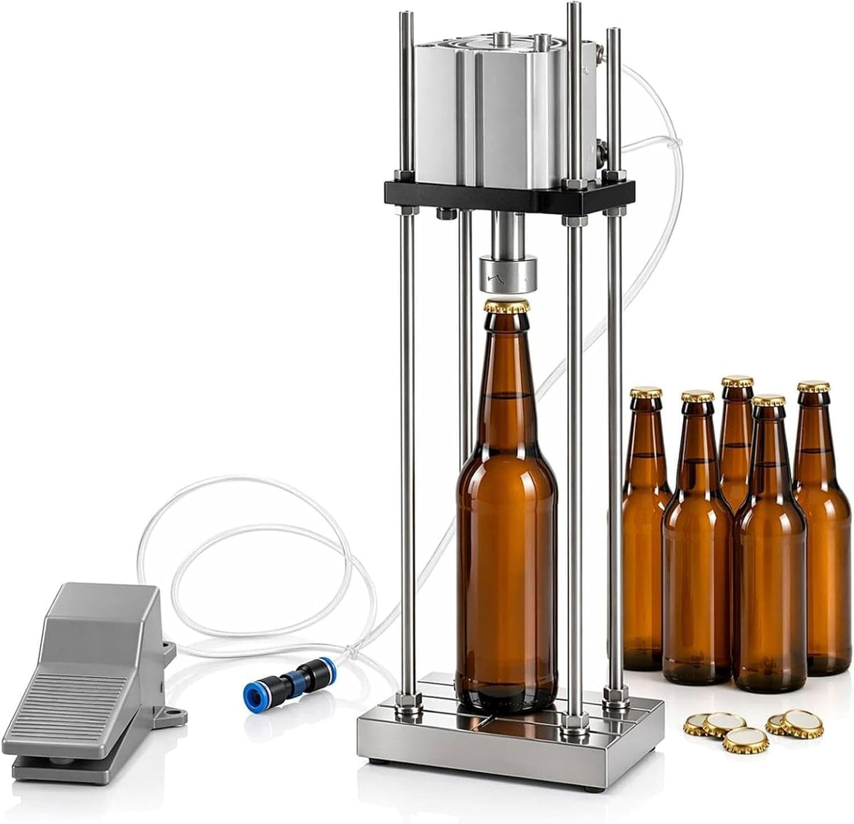 ZephPerton Flessenafsluiter Semi-automatische Machine, Voor Het Afsluiten Van Glazen Flessen, Voor Het Bottelen Van Bier, Pneumatische Sluitmachine