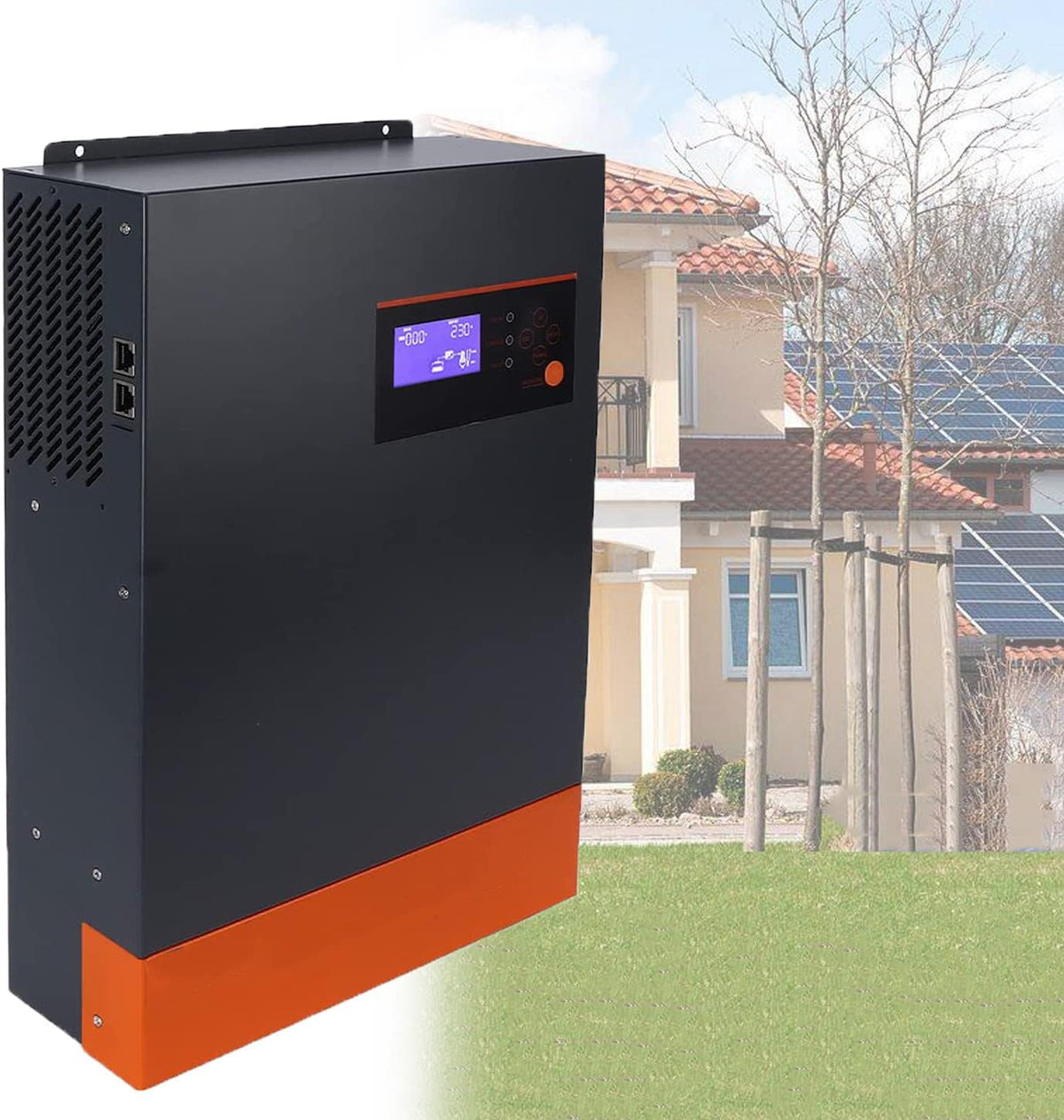 Yehozz Hybride omvormer 5500W zonne- 48V DC naar 220V / 230V AC, met 80A MPPT zonne-controller, LCD-instelling alles in één 3-fasen omvormer