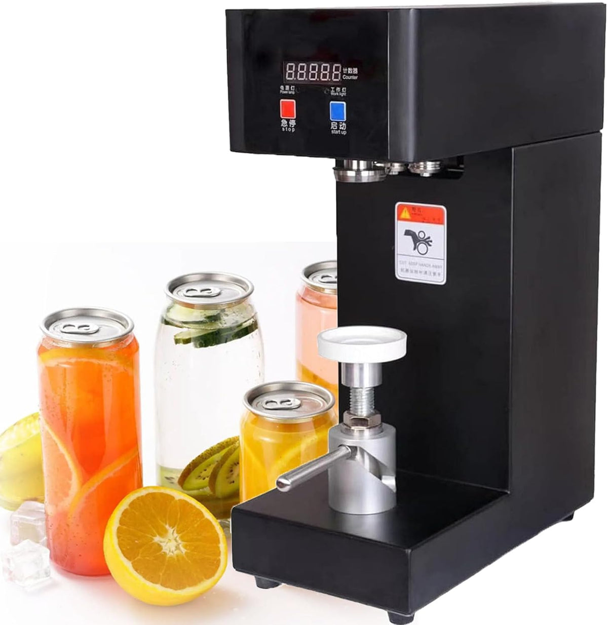 ASerZenith Vacuümsealer Commerciële Elektrische Cup Sealer Machine, Zwart, Voor Thee, Frisdrank, Bier Inblikken, In hoogte verstelbaar
