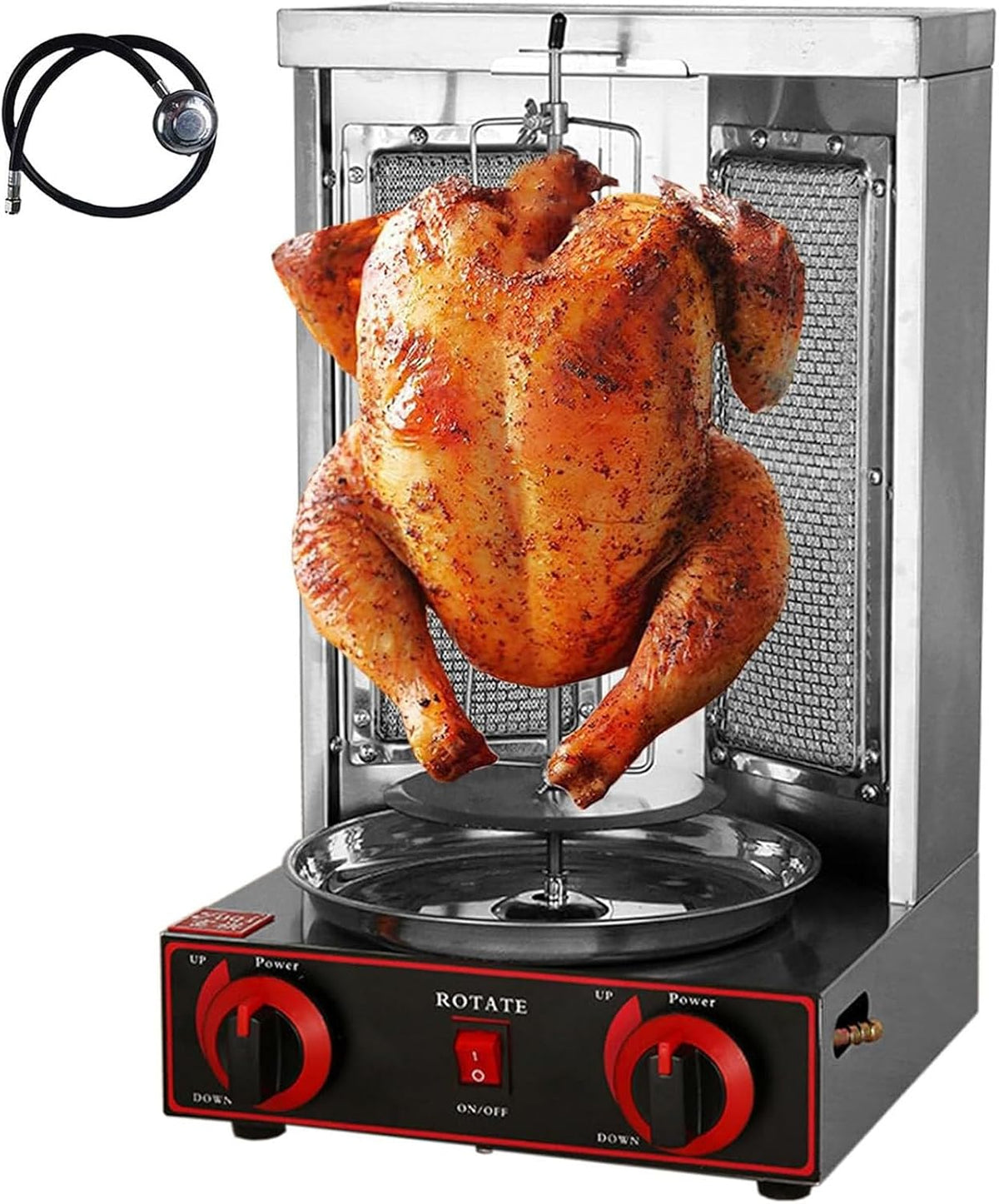 Dfdieratve Grill Propaan Doner Kebab Machine, met 2 Branders, Shawarma Doner Kebab Machine, Gyro Grill, Verticale Grill, voor Commerciële Thuiskeuken
