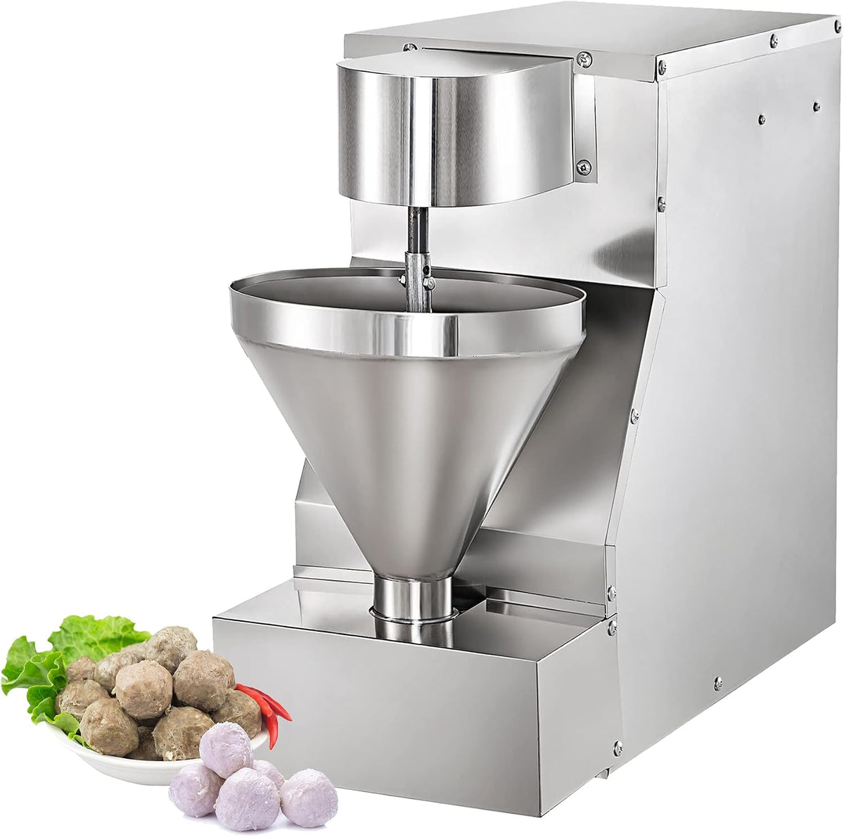 Faxioawa Vleesmolen 750W non-stick commerciële, 5 verstelbare maten, automatische gehaktbalmaker, elektrische vleesbalvormmachine, voor restaurants
