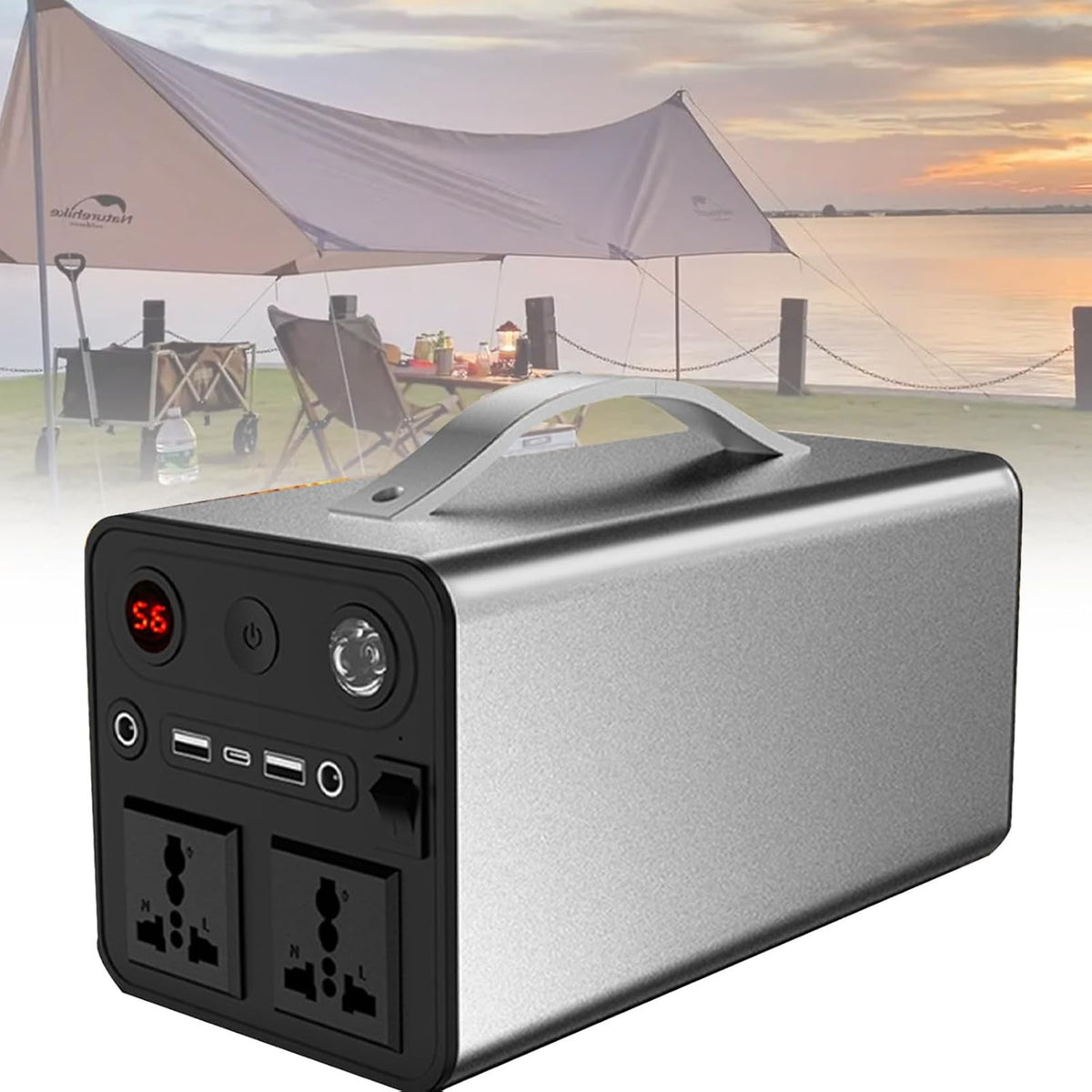 Spdazzleburst Aggregat Draagbare krachtcentrale 300 W 90.000 mAh, 6 voedingspoorten, laptop-powerbank, AC/DC/USB/Type, C-uitgang, voor kamperen