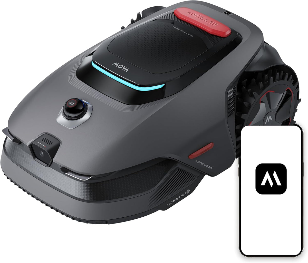 MOVA Robotmaaier LiDAX Ultra 1600, maaien tot op 5 cm van de rand, 4G-module RTK-vrij & automatische mapping, met 360° 3D, LiDAR & AI-beeldherkenning