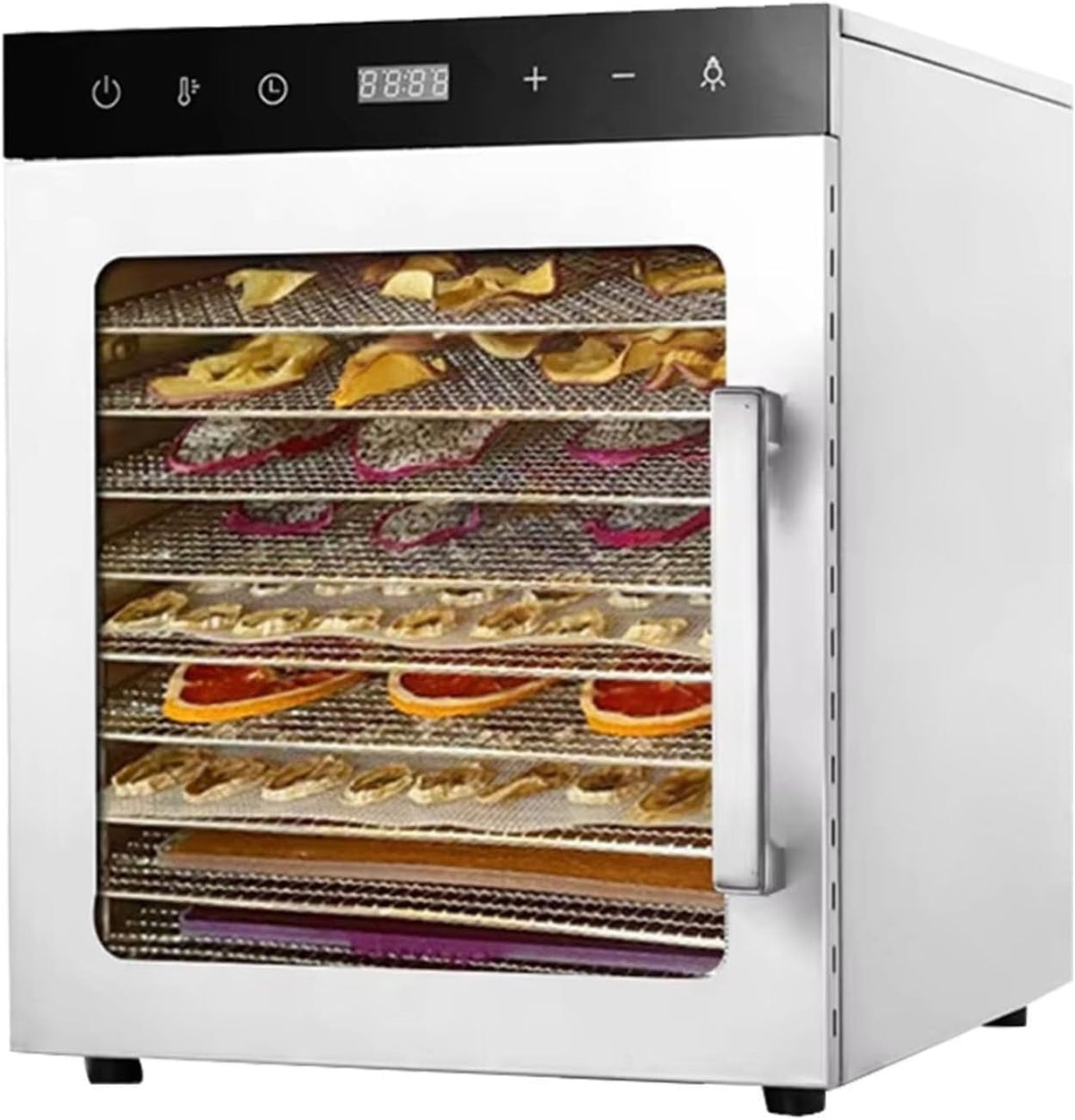 Yqddm Voedseldroger Vriesdroger, vlees en droog vlees (220 V, 12 lagen), voor levensmiddelen, roestvrij staal, voedselverwerking, fruitdroger