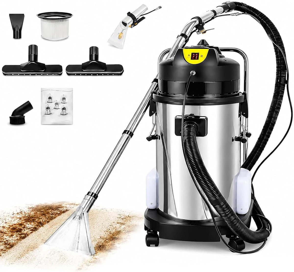 RoyceBee Tapijtreiniger Professionele tapijtreinigingsmachine (40 l / 11 gal), met krachtige zuigkracht, met sproei-extractiefunctie