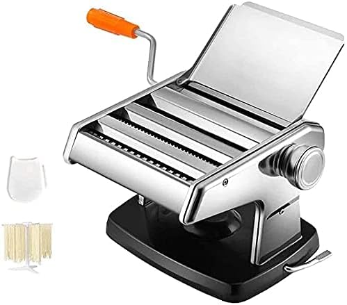 Pastamachine, multifunctionele tool (kleur: rood, maat: twee messen (zwart, noedelmachine, pastamaker, handbediende pers, pastasnijder, spaghettimaker