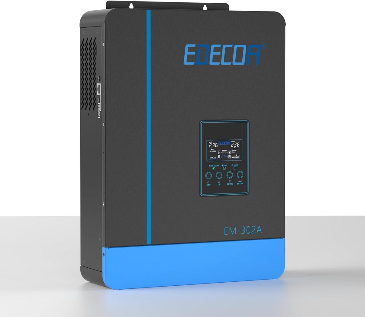 Edecoa Hybride omvormer 3KW 24v naar 230v Zuivere Sinus 3000w Stroomomvormers, met Acculader en Zonnelader MPPT 80A