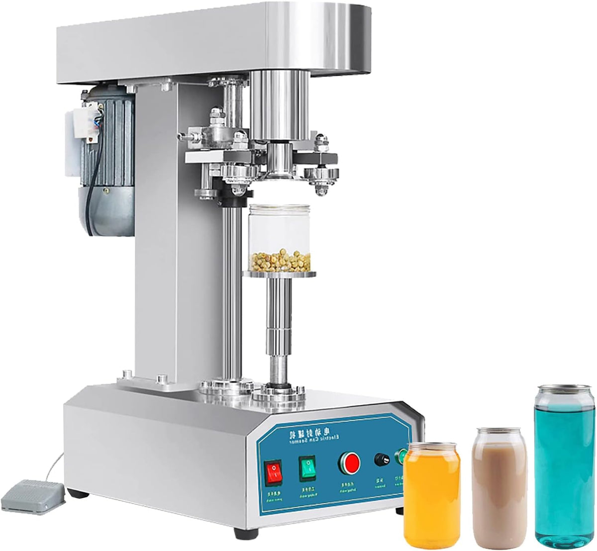 Vacuümsealer Elektrisch kan Seamer, Automatische kan het Afdekken Machine, met Voetschakelaar, Kleine Commerciële Roestvrij Staal Verzegelende Machine