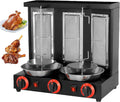 Cytbek Grill Verticale Doner Kebab Machine, Rotisserie Grills 360 ° Automatische Roterende Grill Oven, met 3 Branders, voor Home Party Garden zwart