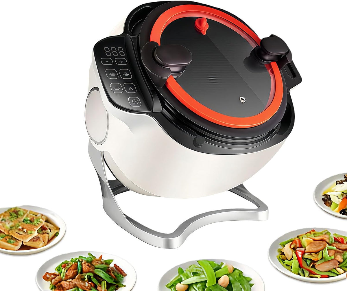 Glowdora Keukenmachine 2000w/1000w Commerciële, 6 Liter Intelligente Automatische Kookmachine, Met 360° Draaibare En 3d, Met Slim Touchscreen 220V