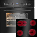 Kookplaat Bomann ® Oven- en kookplaatcombinatie, 60 cm breed, 9 functies, 57 liter, Grill en hetelucht, Energieklasse A, met keramische kookplaat