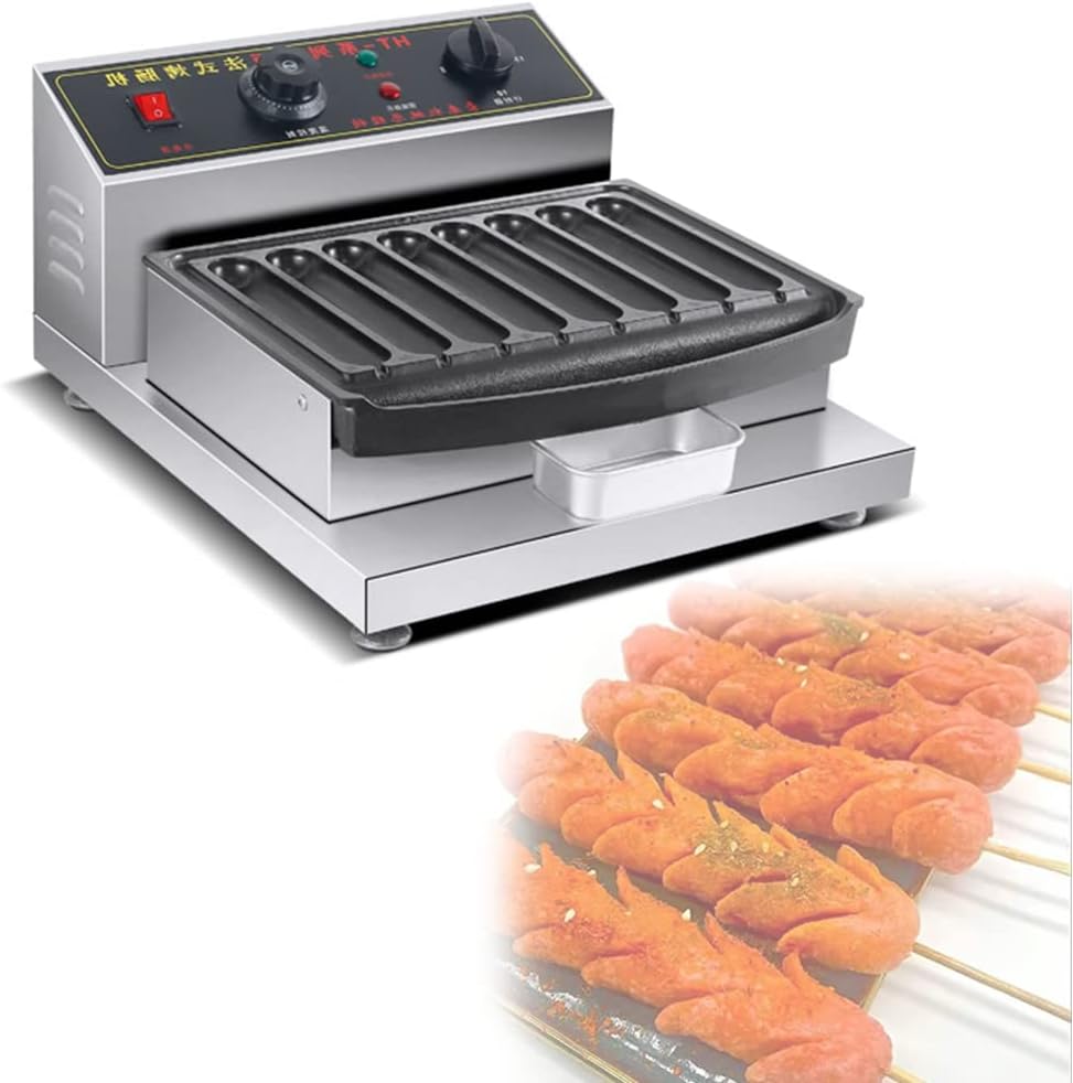 SmPinnaA Grill Commerciële elektrische hotdog-machine, met 6/18 buizen, niet stick-8, worstgrill, met grote capaciteit, commerciële hotdogmachine