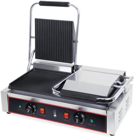 Générique Grill Panini Professionele elektrische dubbel – geribbelde