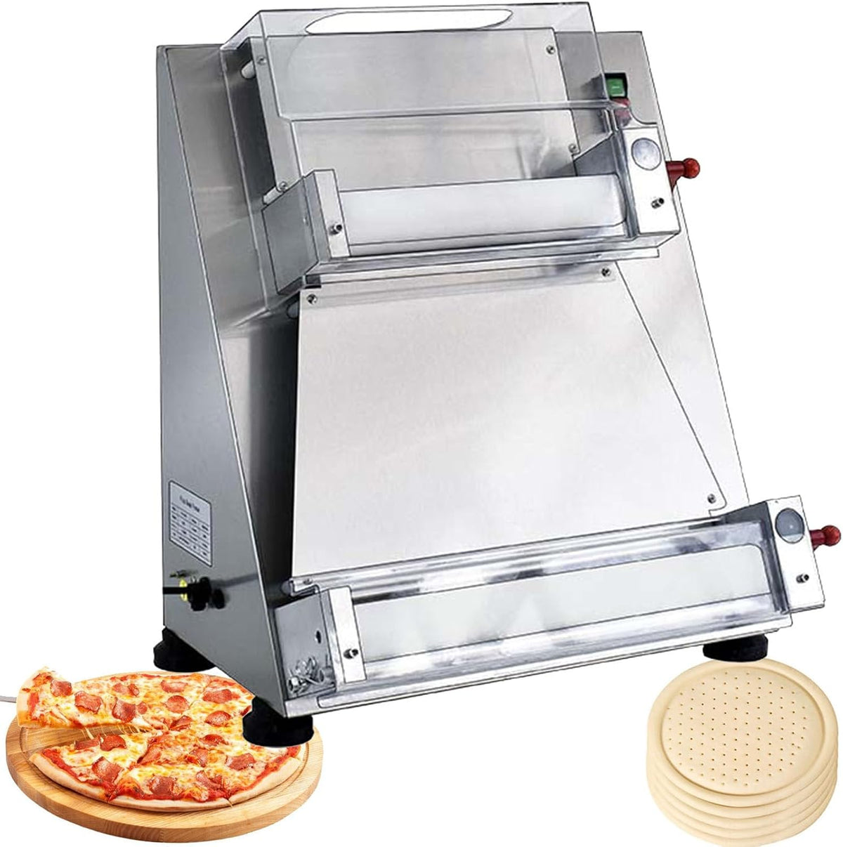 Deegroller ylpddmm Commerciële elektrische automatische pizzapers/rolmachine, 3,9-11,8 inch