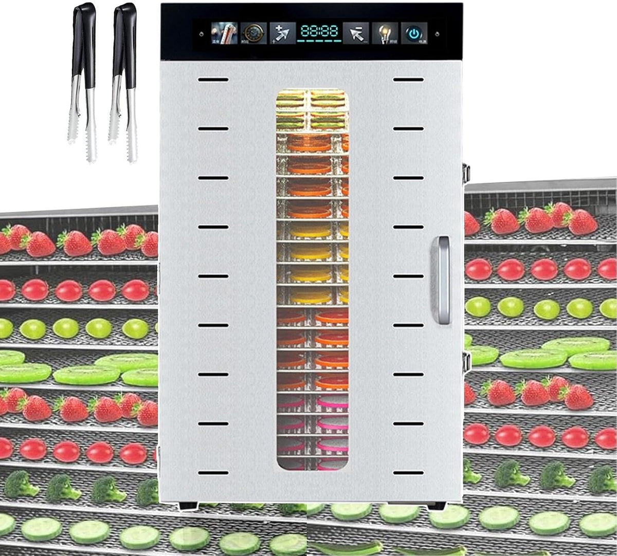 Voedseldroger Yqddm, voor levensmiddelen, commerciële fruit- en vleesmachine, met temperatuurregeling
