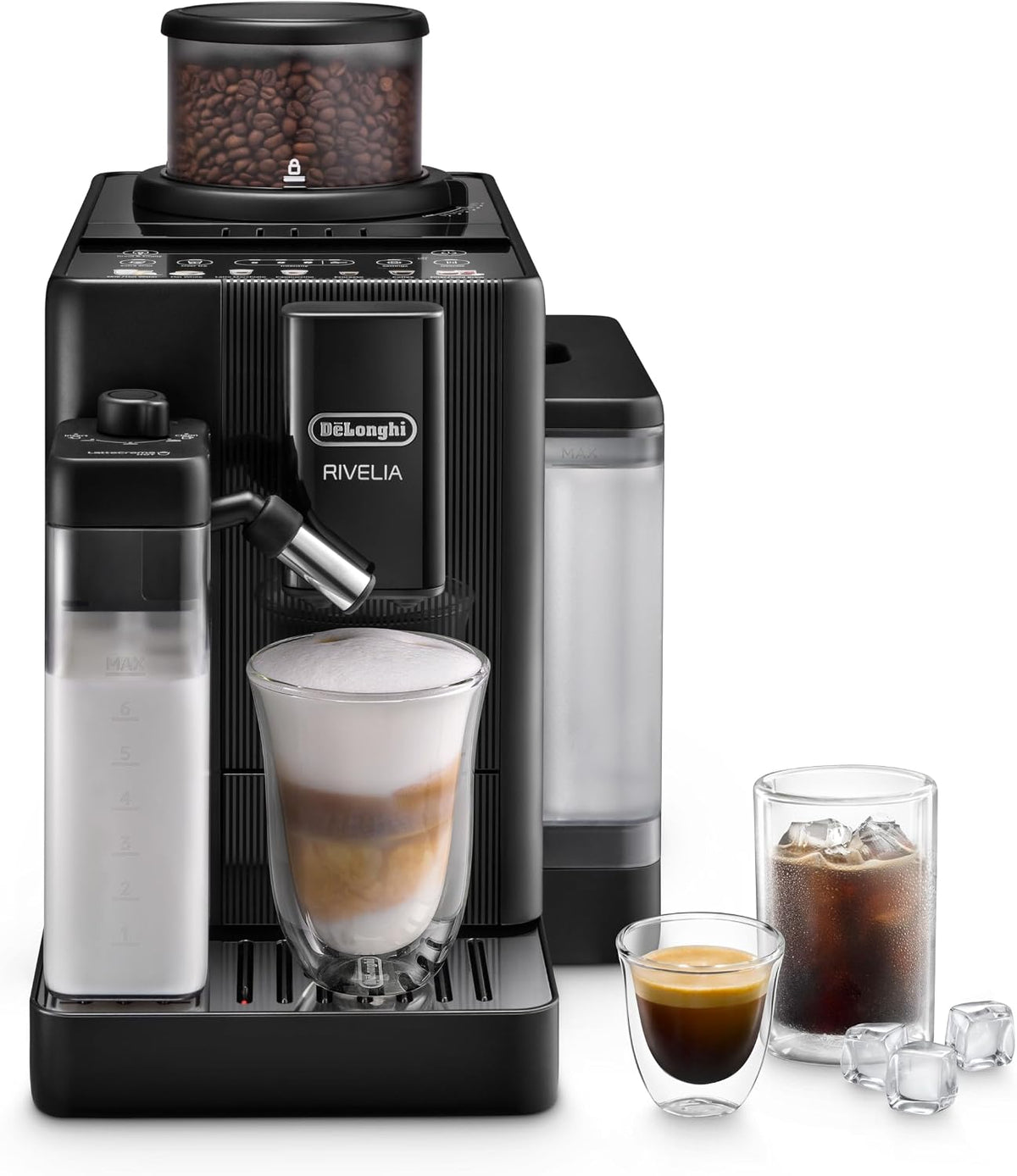 De'Longhi Espressomachine Rivelia Start, Volautomatische Espressomachine 10 Dranken, Zwart