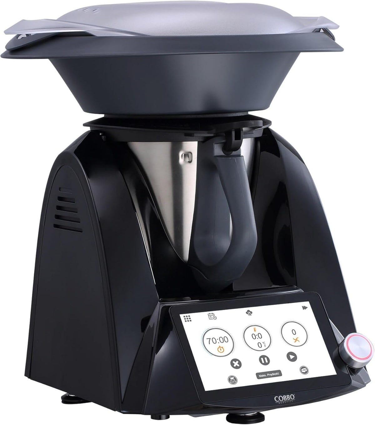 Cobbo Staande mixer TC-7B, Multifunctionele keukenrobot Cobbo 7, zwart/grijs