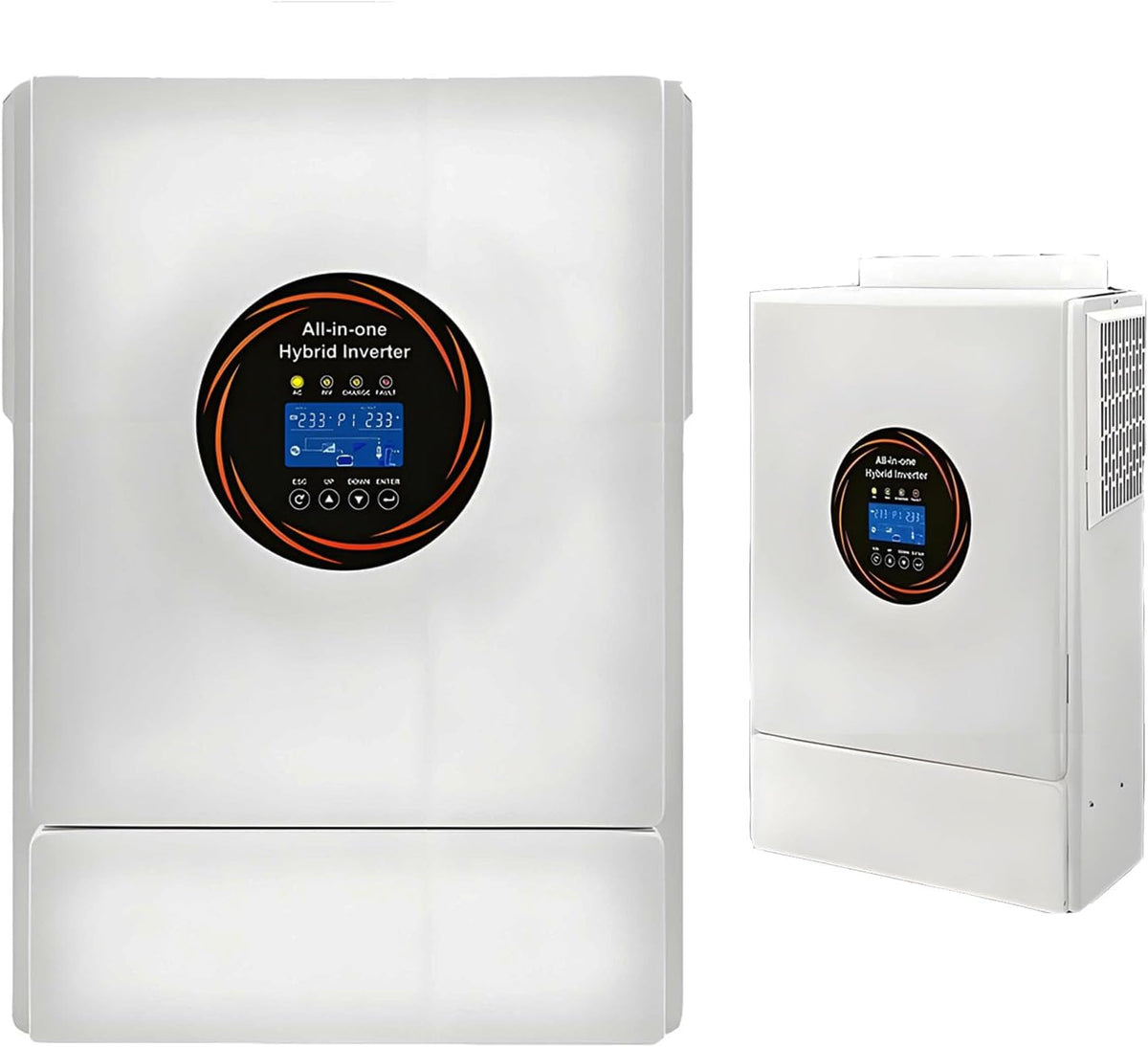 Lyayyds Hybride omvormer 5500W zonne- van 48V naar 110V/220V zuivere sinusgolf, ingebouwde 120A MPPT-laadregelaar