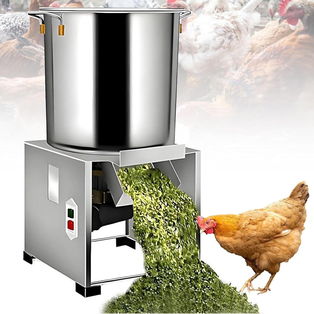 Tuinfrez Aetereos Kleine Huishoudelijke Voerverwerker, Veeteeltbedrijven en Ranches 110V-1500W, voor Pluimvee, Duurzame Roestvrijstalen Constructie