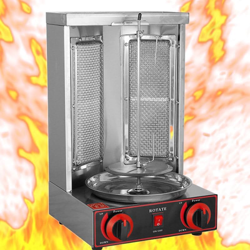 Grill Weimilor Shawarma Machine, 13 lbs Capaciteit, Kip Shawarma Kookmachine, Gas Verticale Grill Gyro Rotisserie Oven Doner Kebab Machine, Gas