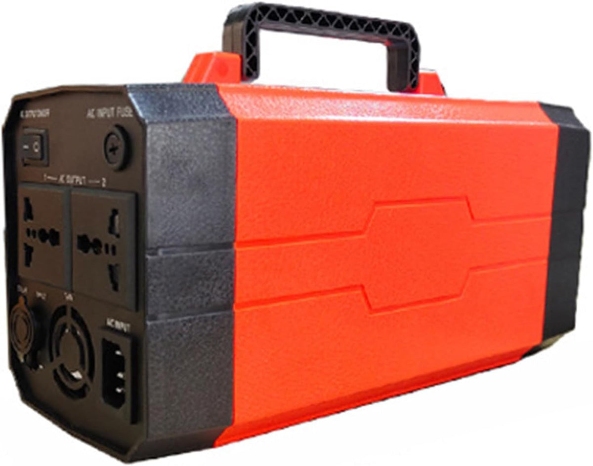 Osmari Aggregat Draagbare krachtcentrale 220V, 500W mobiele zonnegenerator, Orange-40AH, noodstroomvoorziening, voor buiten, kamperen en caravans