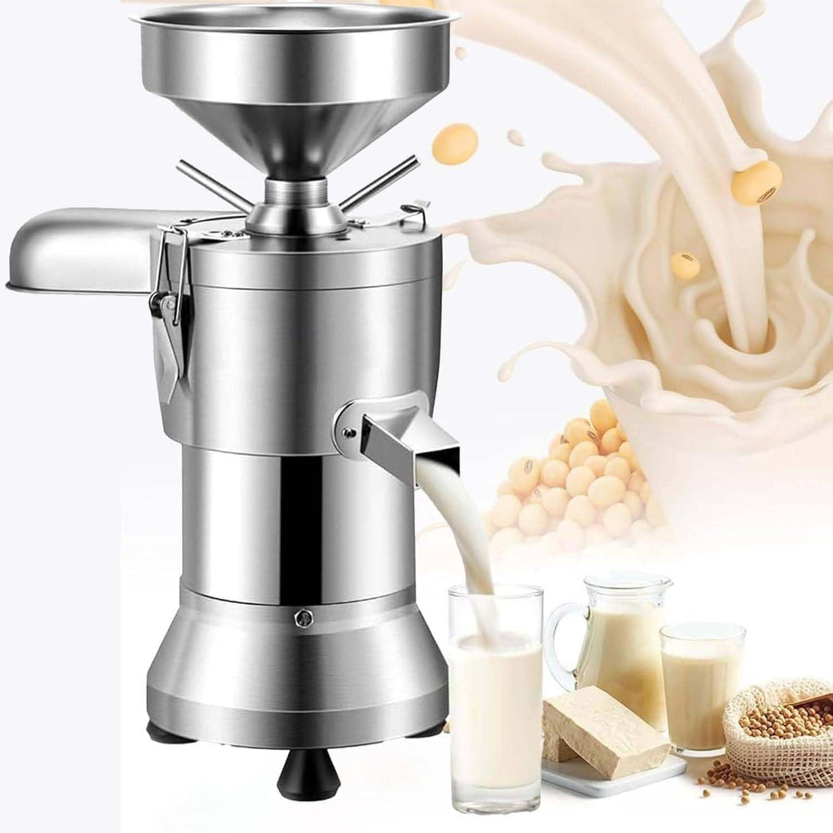 zhenmaster Blender Commerciële RVS Sojamelk Machine, 1100W Motor, 25kg/u Capaciteit, Met Automatische Pulp Scheiding