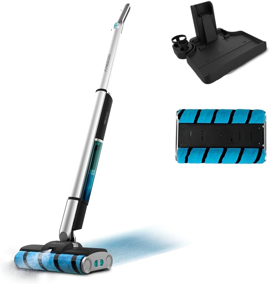 Cecotec Nat- en droogzuiger Elektrische dweilmop, waterreservoir 450 ml en 350 ml vuil, Treme. Autonomie 40 minuten, zonder kabel, dubbele roller