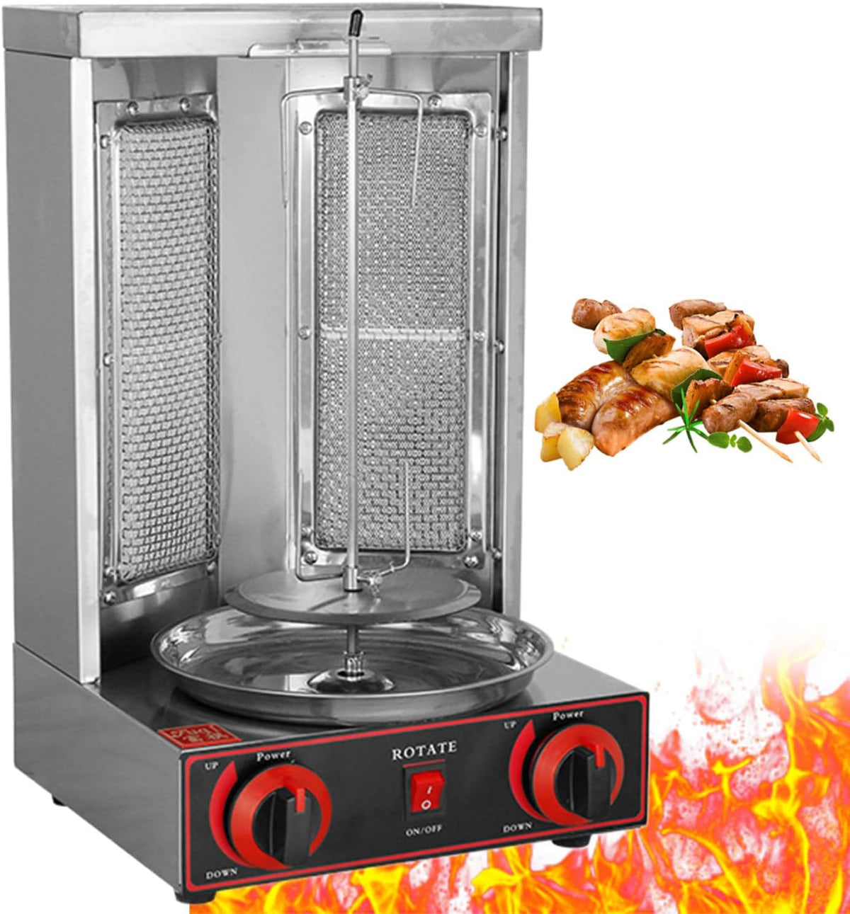 Grill Lakenbroade Verticale Rotisserie Oven, Automatische Shoarma Machine 3KW, Elektrische Shoarma Grill Machine, Gas Doner Kebab Machine, voor Vlees