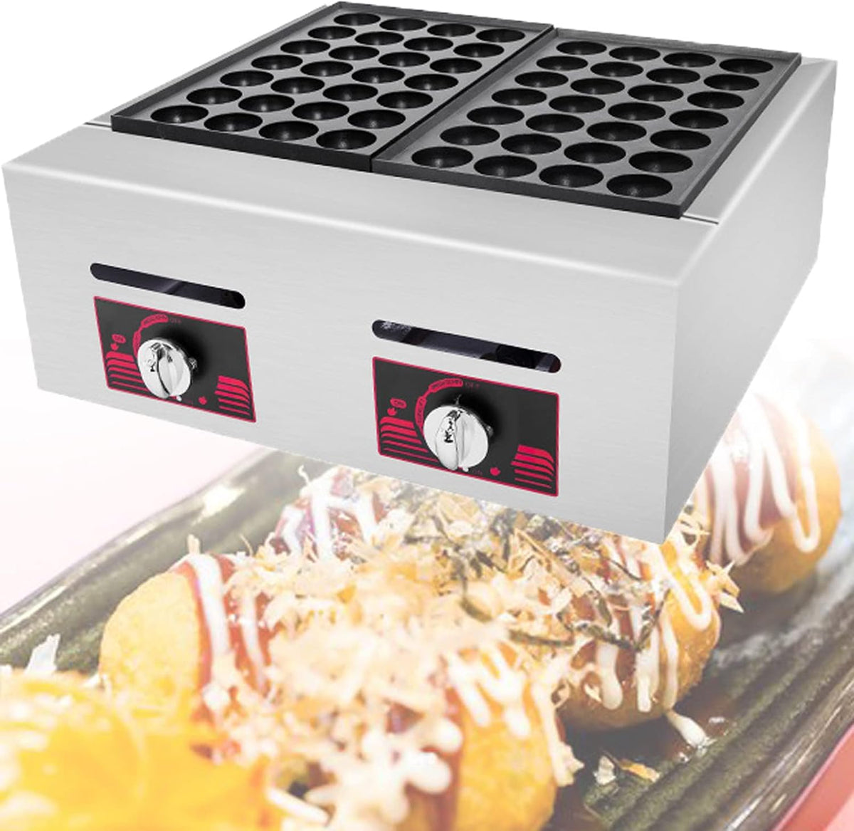 Gpxhbcb Takoyakimaker Takoyaki commerciële gas, 40 mm Takoyaki Octopusbalpan, Takoyaki-machines, voor thuis, keuken, restaurant, snackbar